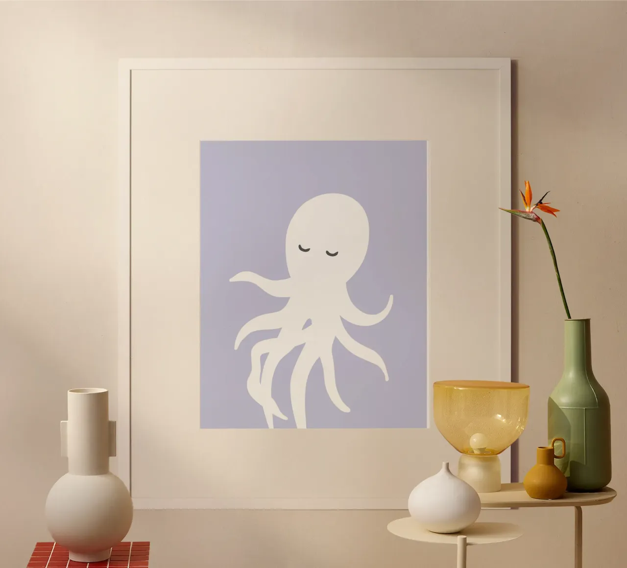 Animale della nursery - polpo poster con telaio in plastica da Little Dean