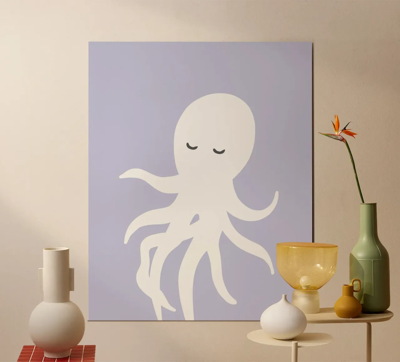 Animale della nursery - polpo poster con telaio in plastica da Little Dean