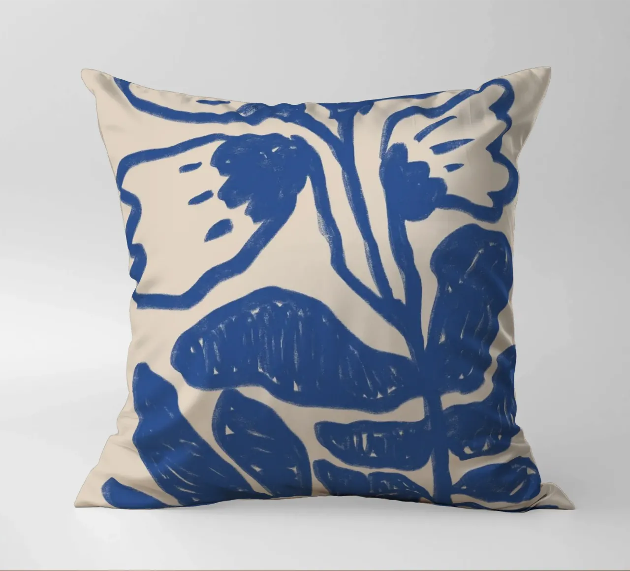 Blu astratto floreale botanico cuscino da Melloi Art Print