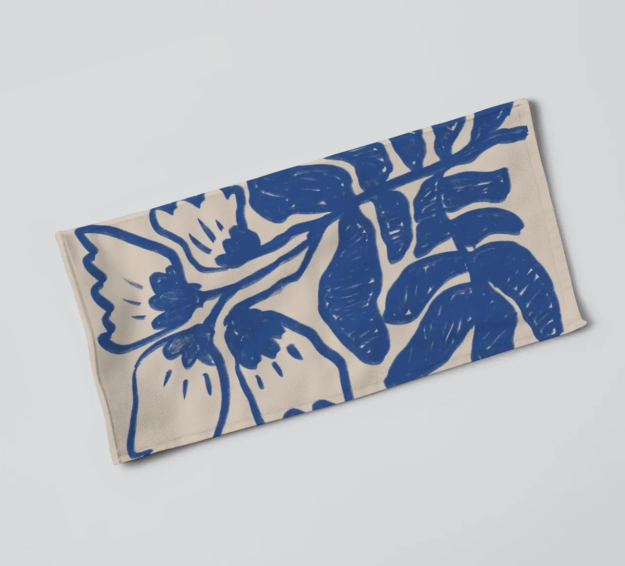 Blu astratto floreale botanico asciugamano da bagno da Melloi Art Print