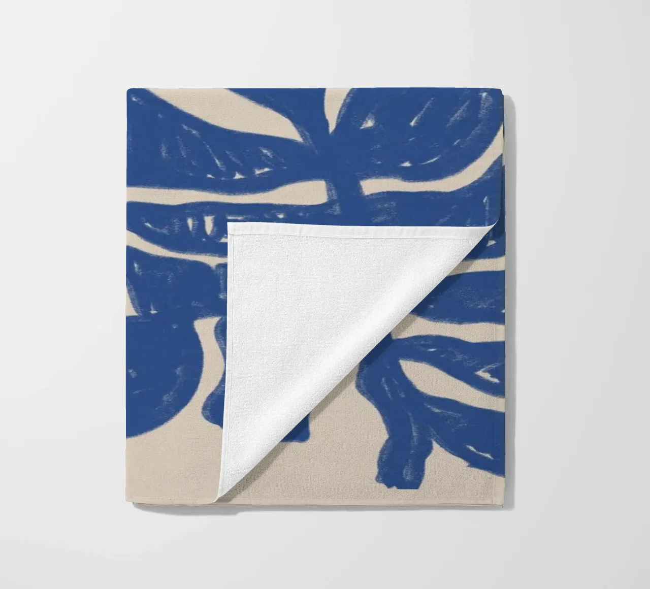 Blu astratto floreale botanico telo mare da Melloi Art Print