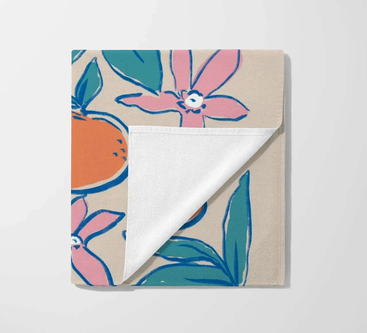Colorful Orange Blossom Art beach towel by Melloi Art Print