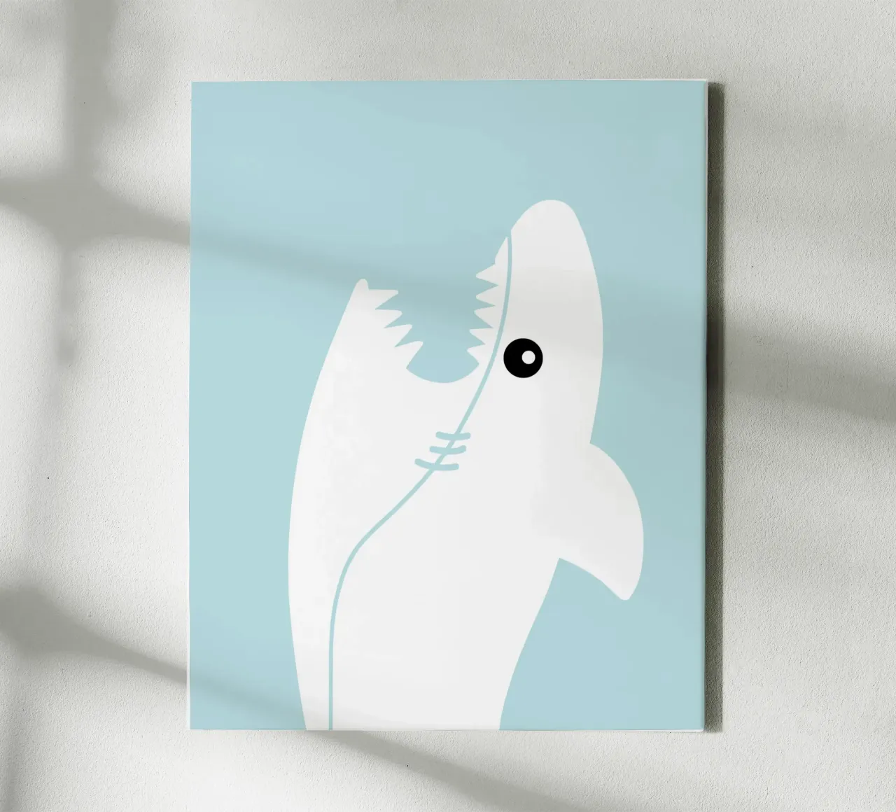 Animale della nursery - squalo tela con Cornice a cassetta da Little Dean