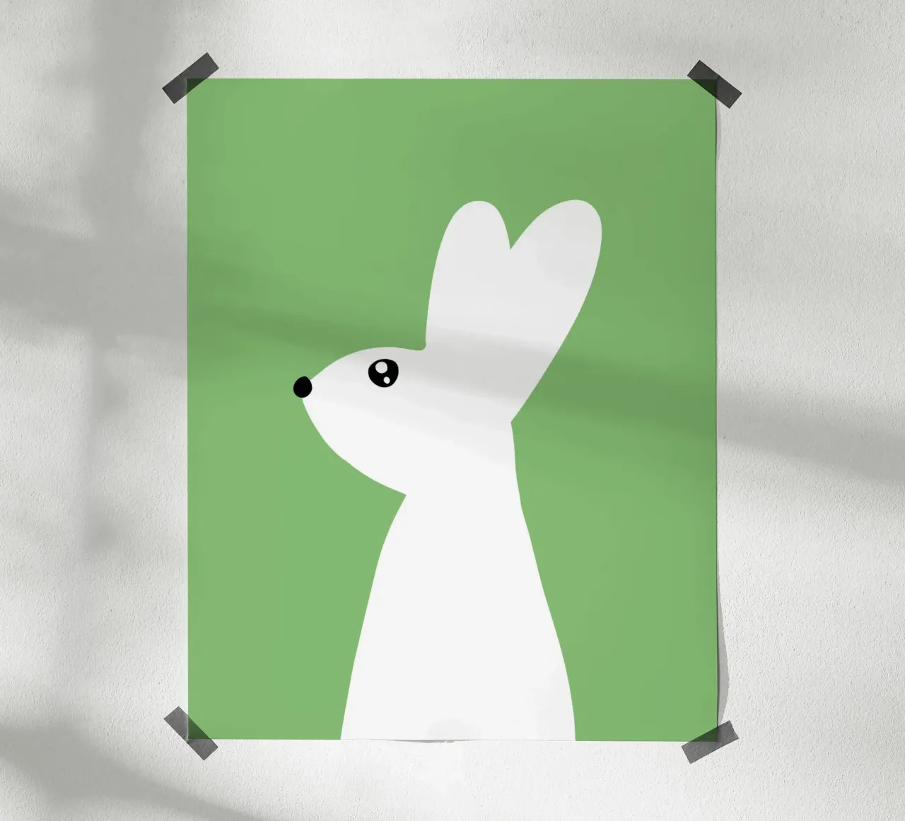 Animale da nido - coniglio poster con telaio in alluminio da Little Dean