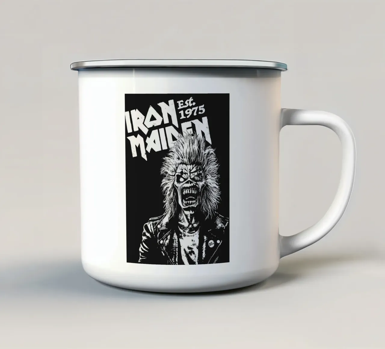 iron maiden band art tazza in smalto da vanhesling