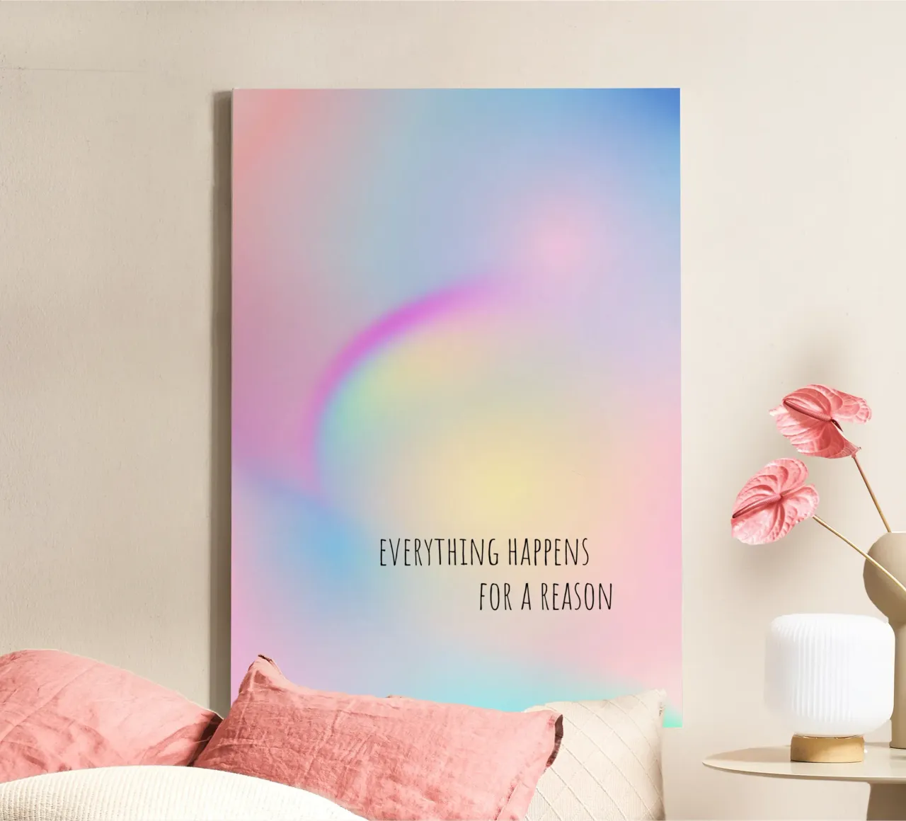 Everything happens for a reason - Aura - Dopamine decor tela con Cornice a cassetta da keinkonzept