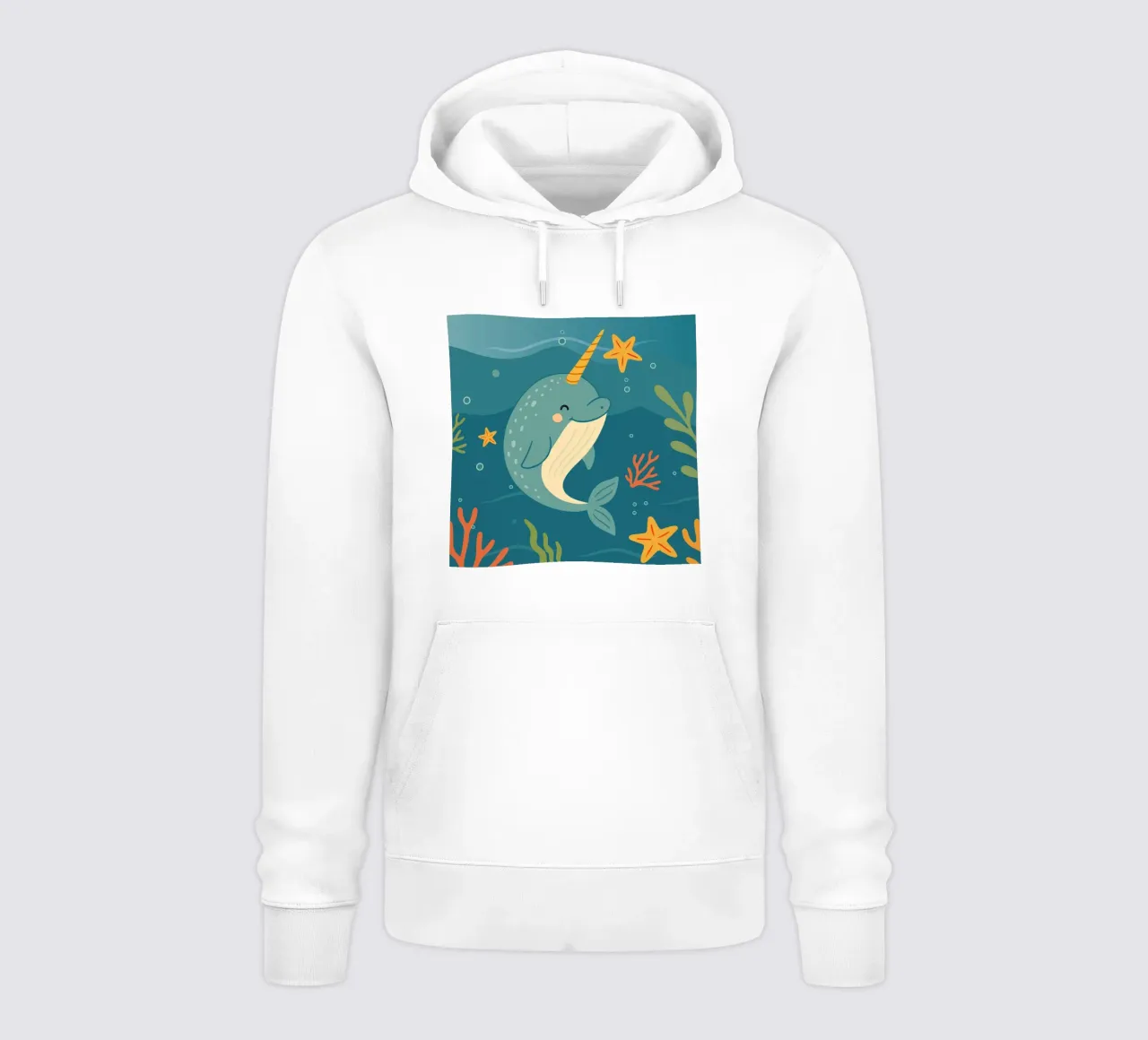 Narval en el mar - El unicornio de los océanos sudadera con capucha de namosh