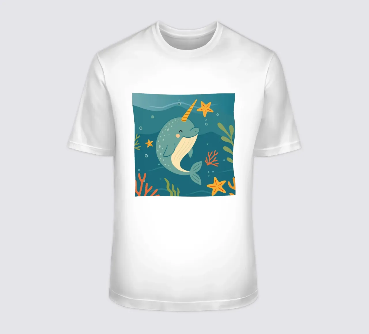 Narwhal in the sea - The unicorn of the oceans t-shirt by namosh