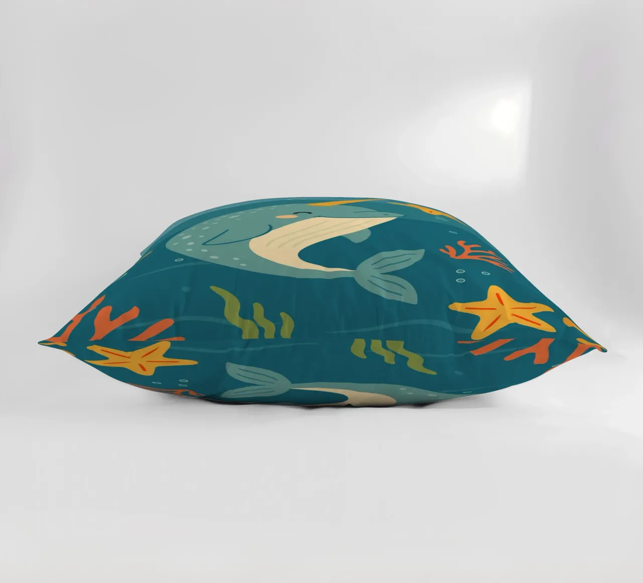 Narwhal in the sea - The unicorn of the oceans decorative cushion by namosh