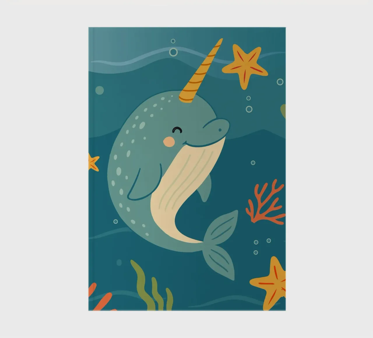 Narwhal in the sea - The unicorn of the oceans notebook by namosh
