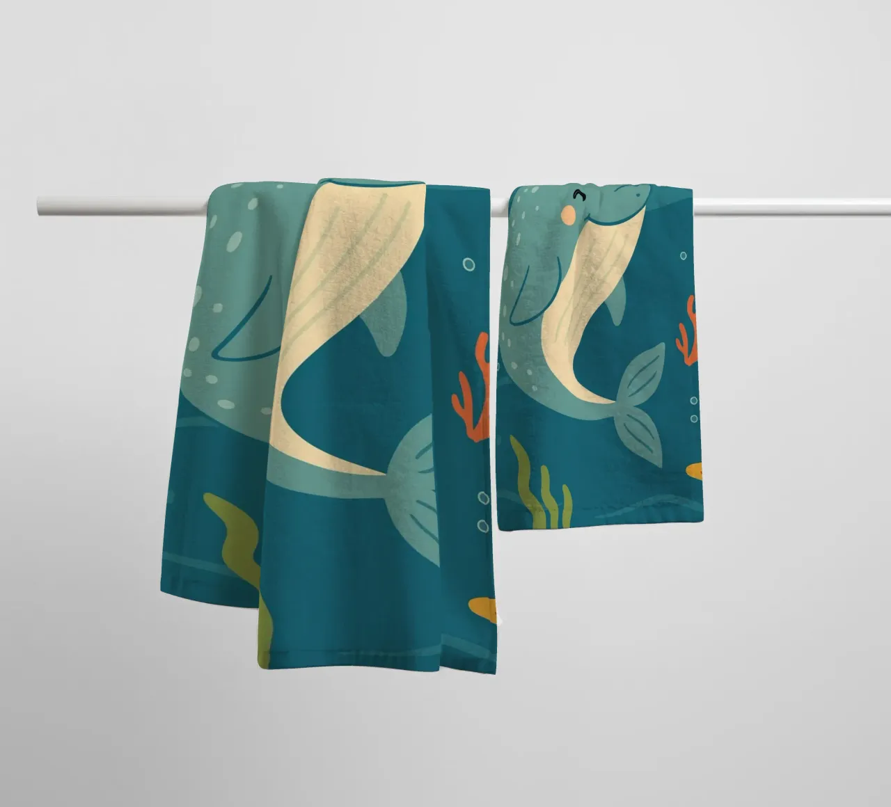 Narwhal in the sea - The unicorn of the oceans towel by namosh