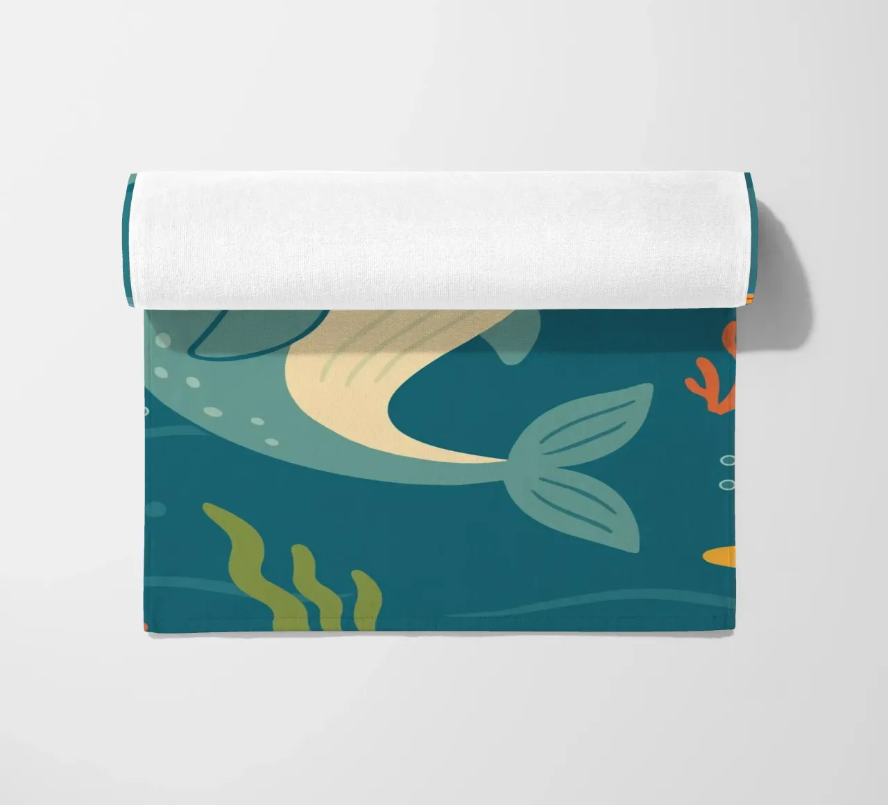 Narwhal in the sea - The unicorn of the oceans beach towel by namosh