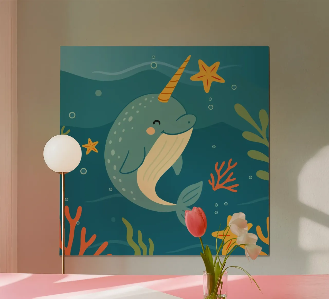 Narwhal in the sea - The unicorn of the oceans poster by namosh