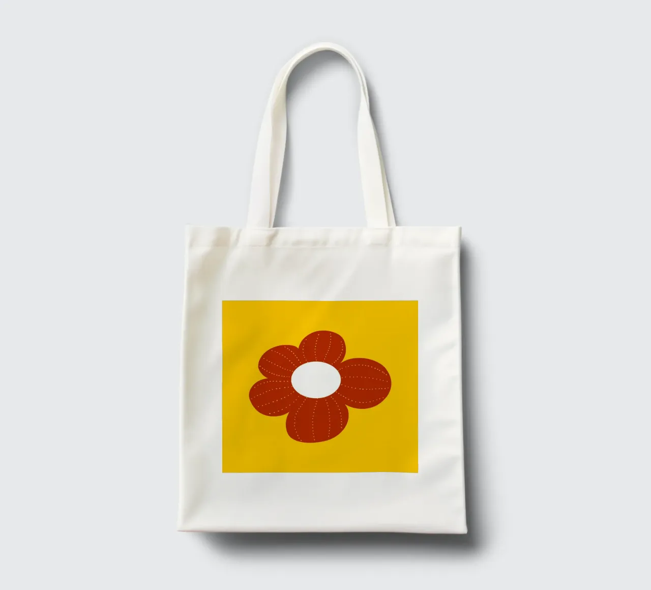 Retro Blume auf senfgelb borsa in juta da BAINAI