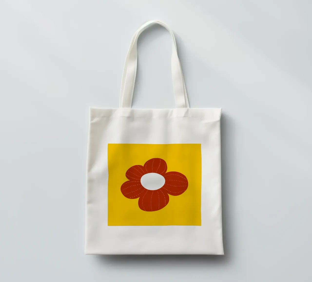 Retro Blume auf senfgelb borsa in juta da BAINAI