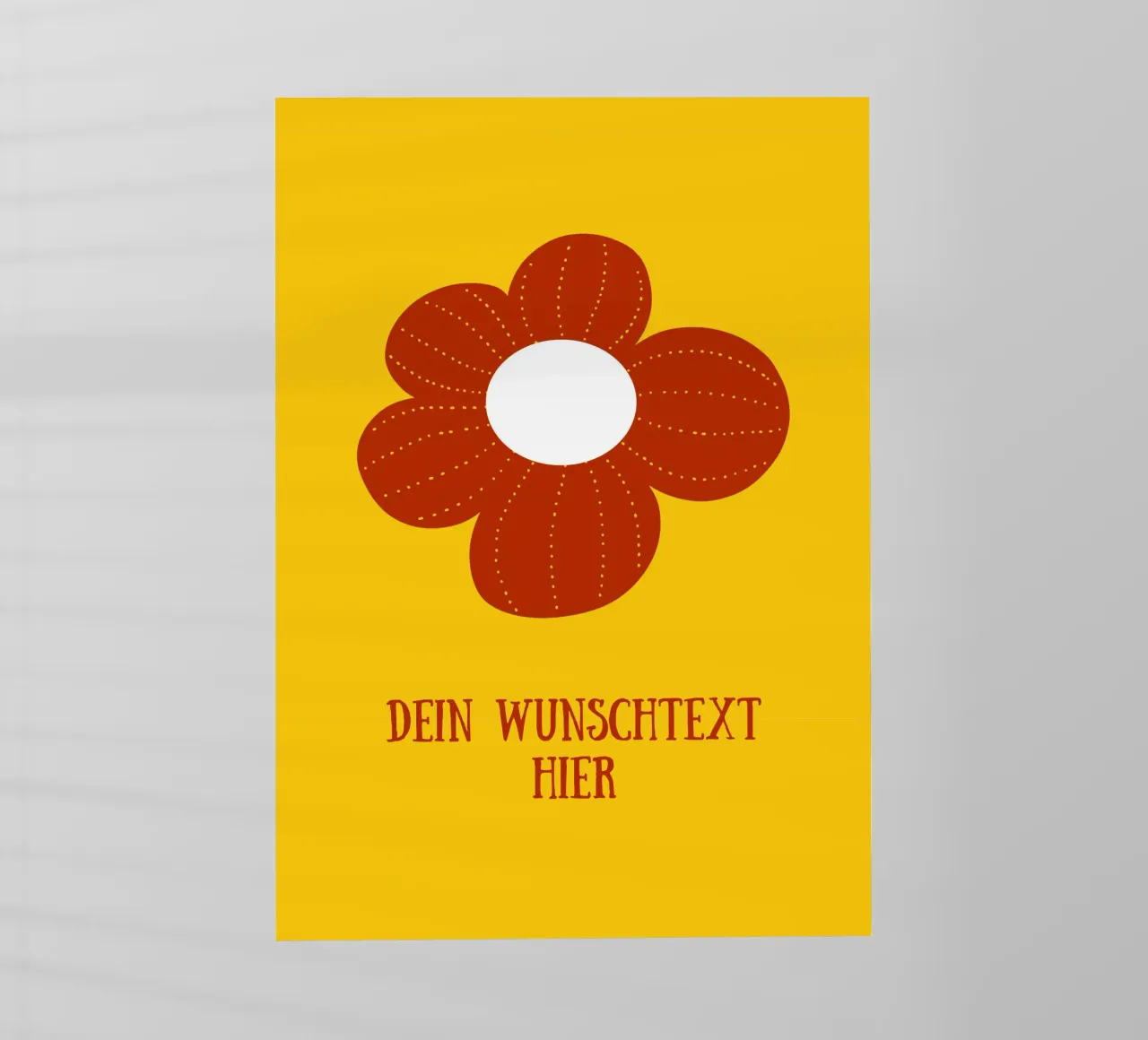 Retro Blume auf senfgelb mit Wunschtext pellicola backlit da BAINAI