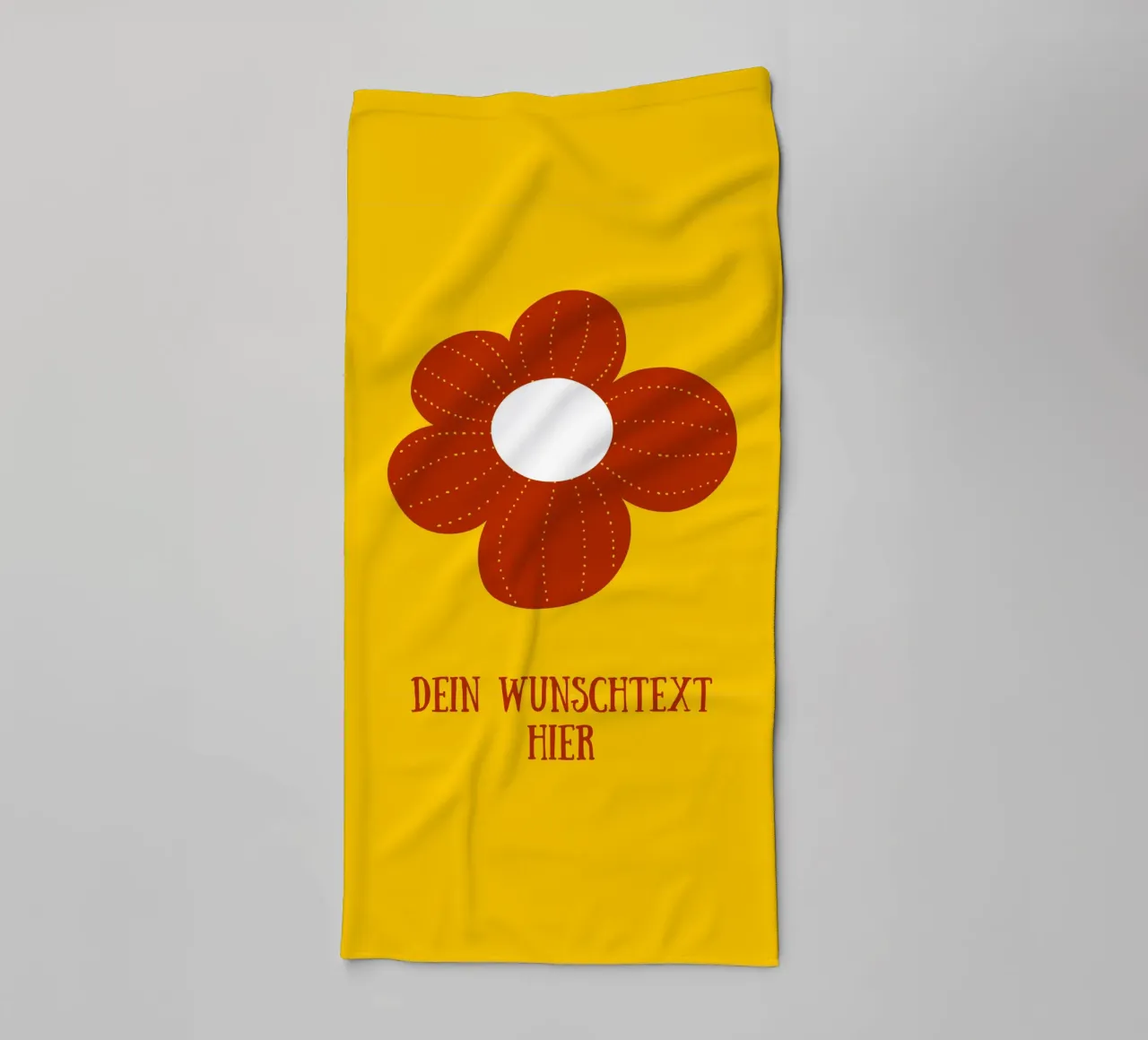 Retro Blume auf senfgelb mit Wunschtext asciugamano da bagno da BAINAI