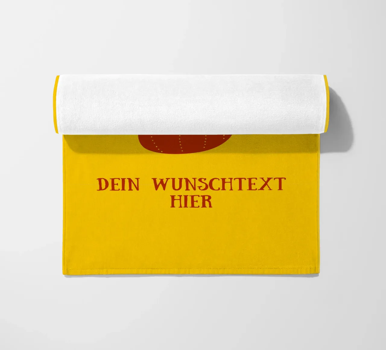 Retro Blume auf senfgelb mit Wunschtext telo mare da BAINAI