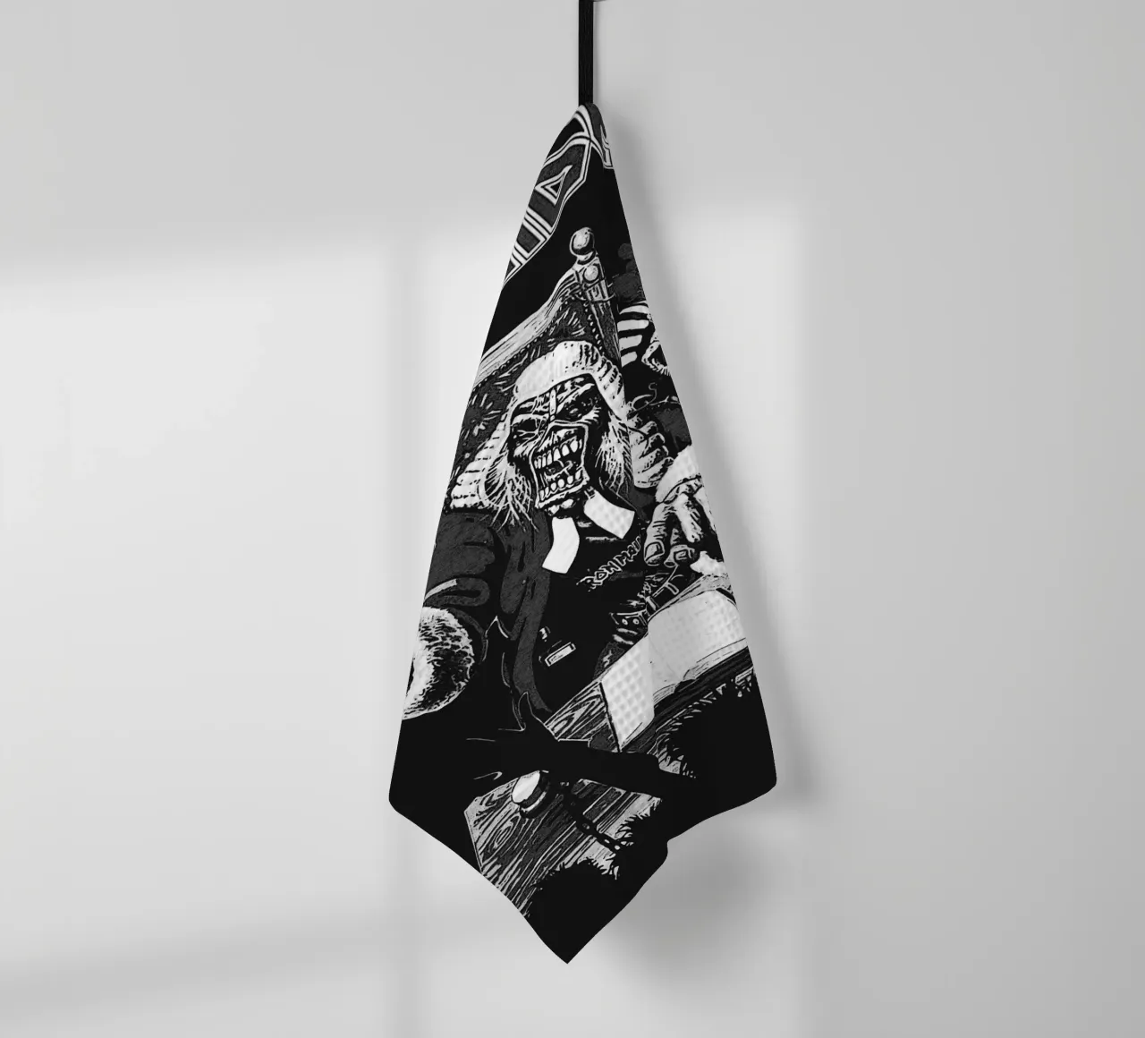 iron maiden band art tea towel by vanhesling