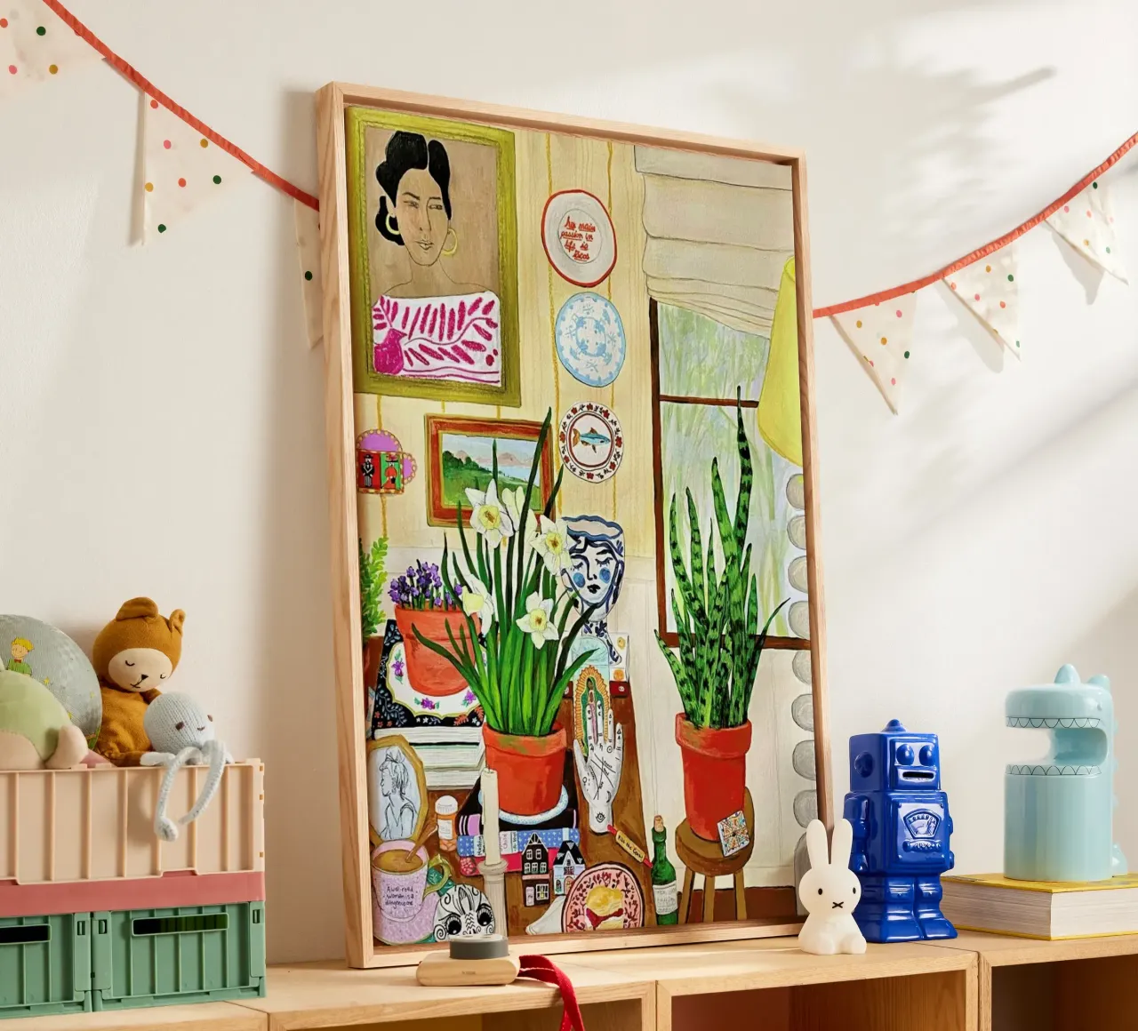 Books And Plants tela con Cornice a cassetta da Paloma Kua