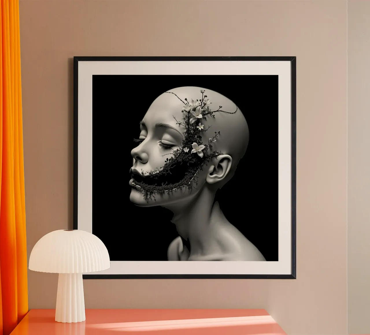Il silenzio che fiorisce poster con telaio in plastica da Dustlight Atelier