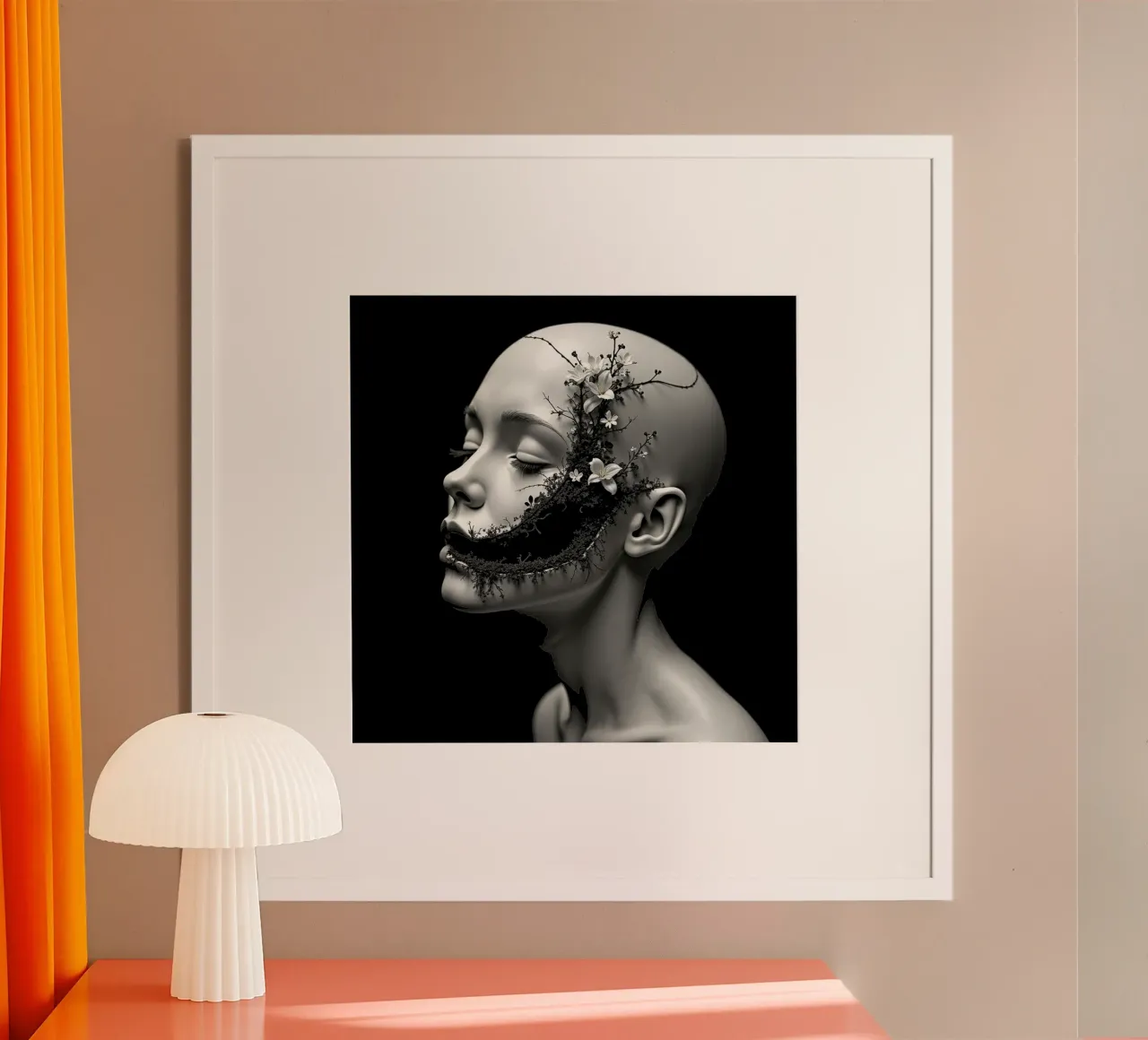 Il silenzio che fiorisce poster con telaio in plastica da Dustlight Atelier