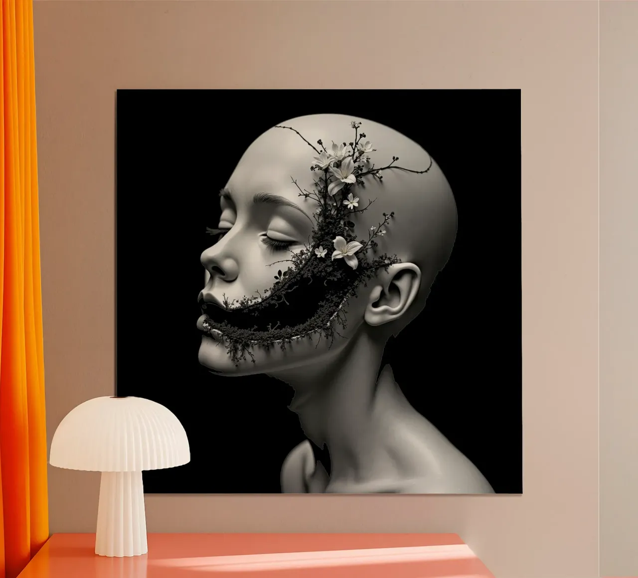 Il silenzio che fiorisce poster con telaio in plastica da Dustlight Atelier
