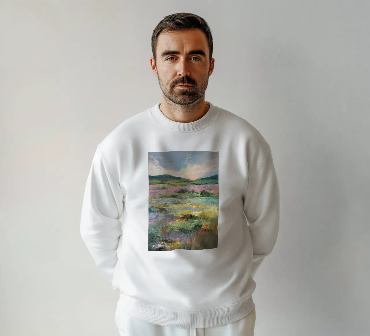 fiore colorato campo erba natura claude monet felpa da belong shop