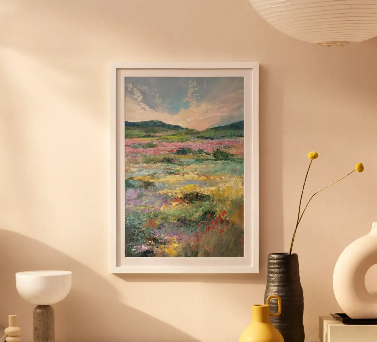fiore colorato campo erba natura claude monet poster con telaio in alluminio da belong shop