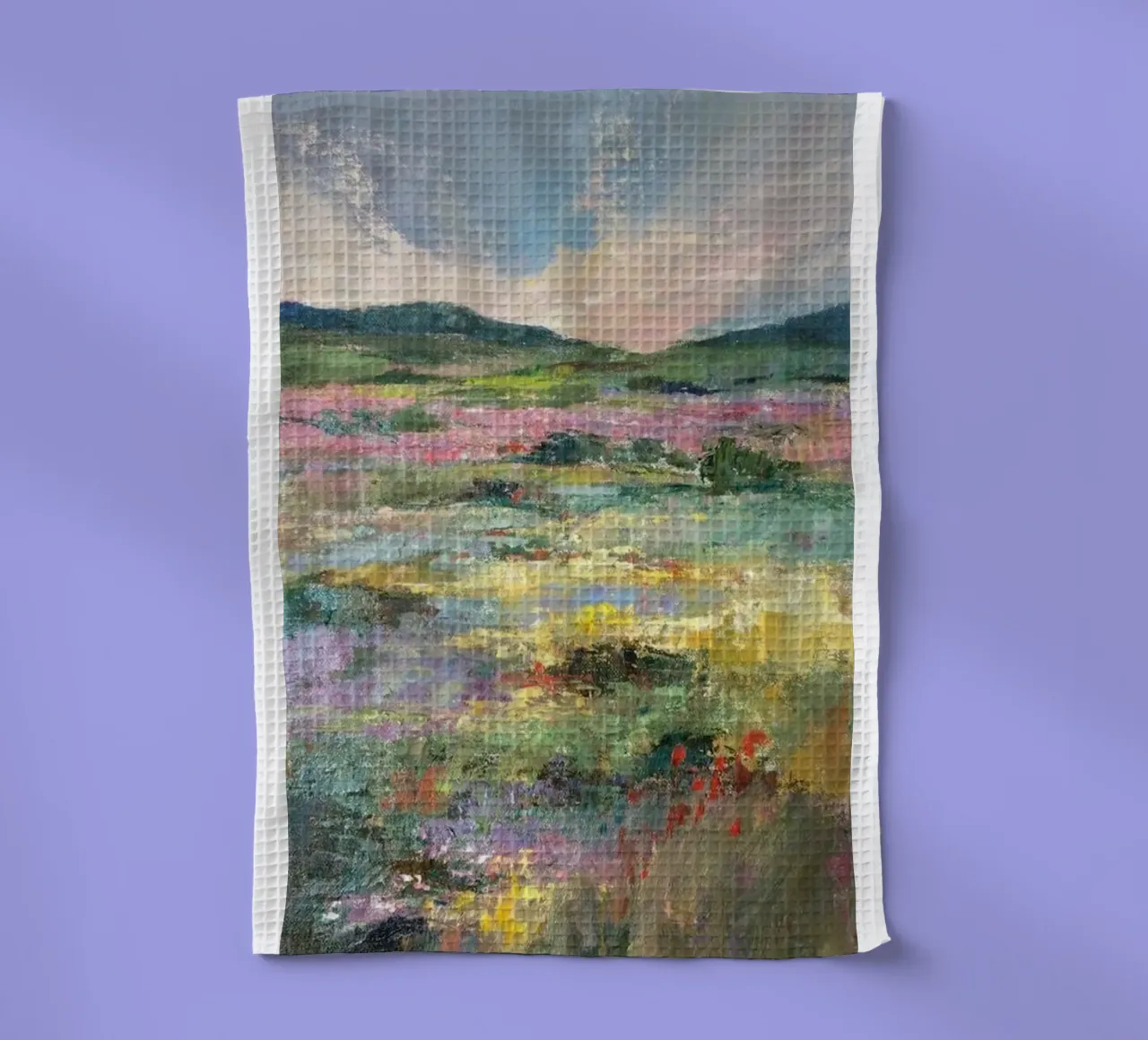 fleur colorée champ herbe nature claude monet torchon de belong shop