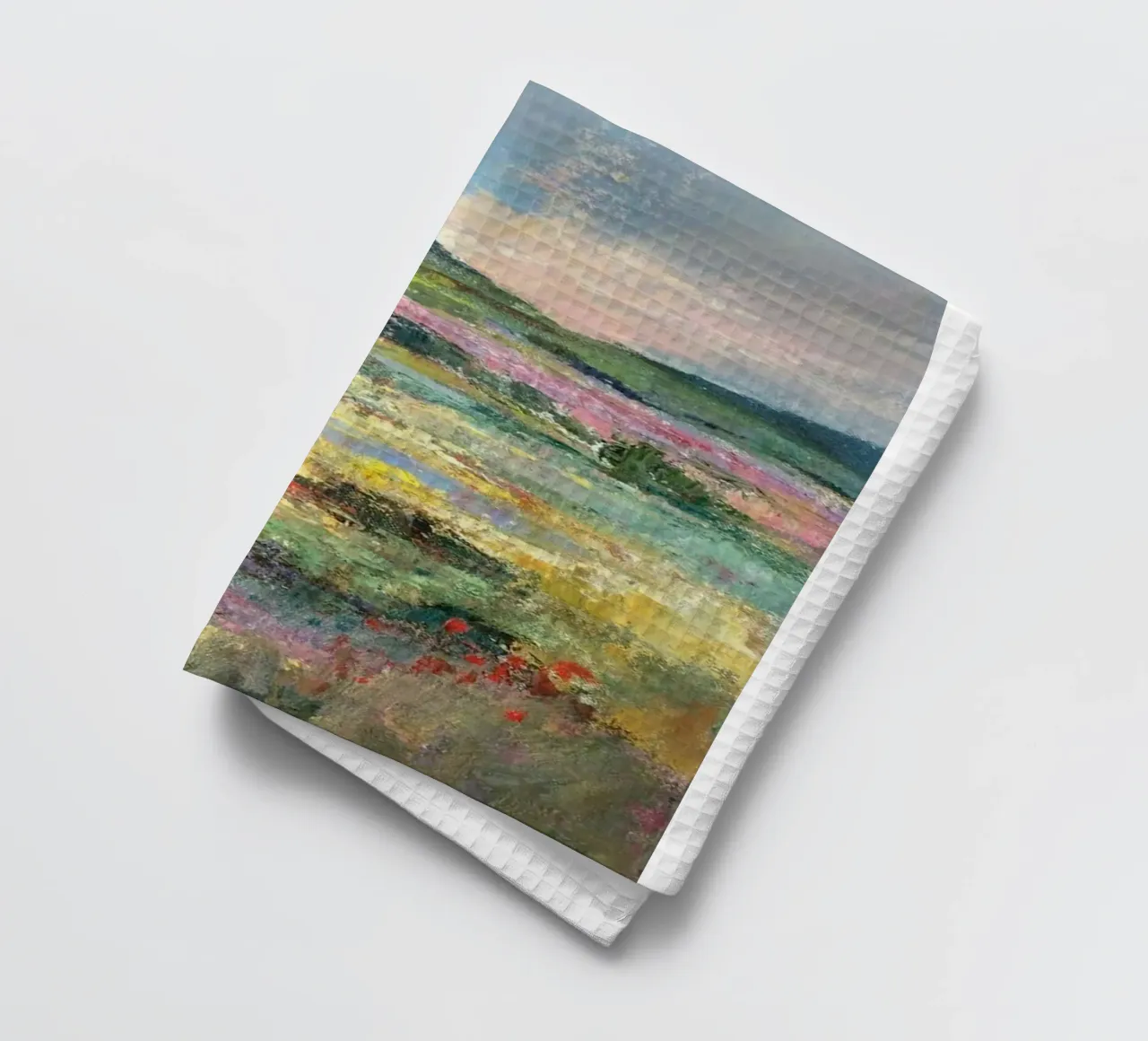 fleur colorée champ herbe nature claude monet torchon de belong shop