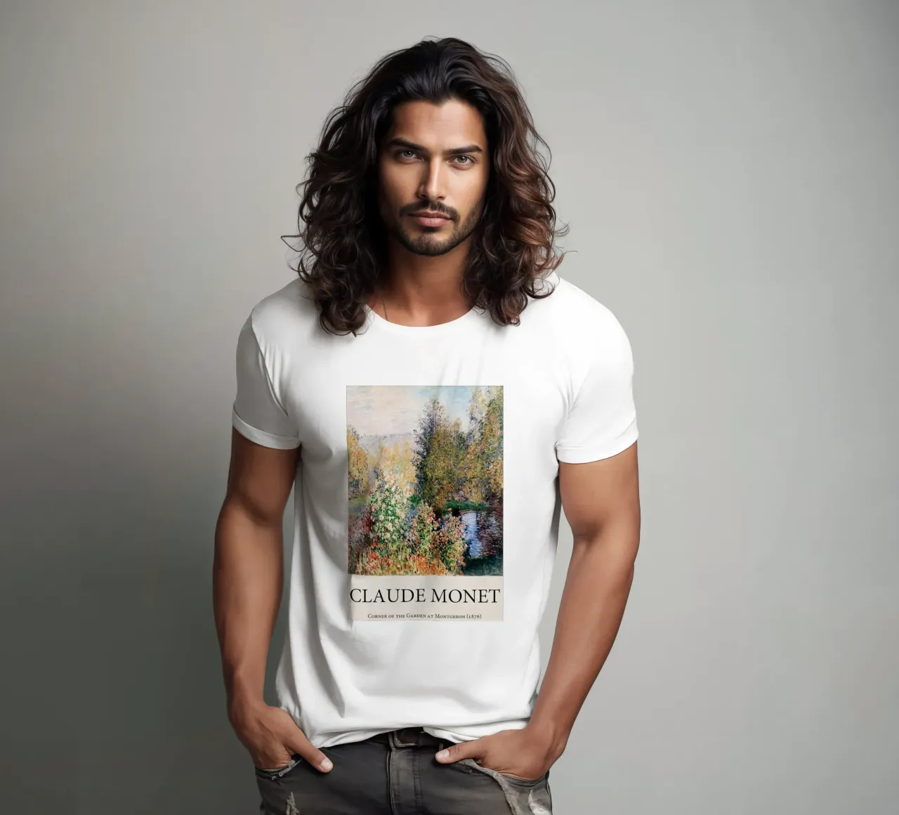 giardino pozzanghere riflessione claude monet t-shirt da belong shop