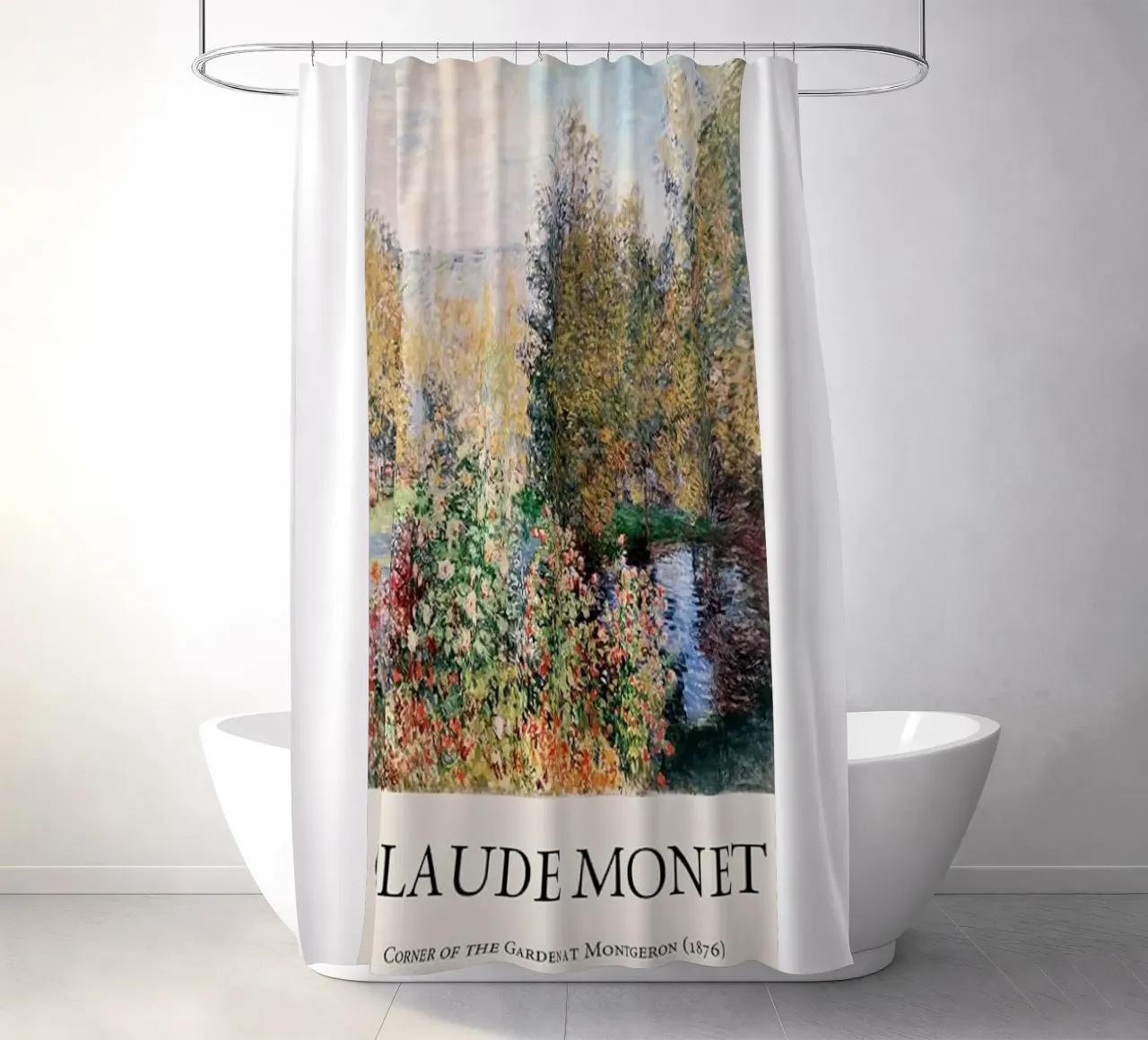 giardino pozzanghere riflessione claude monet tenda da doccia da belong shop