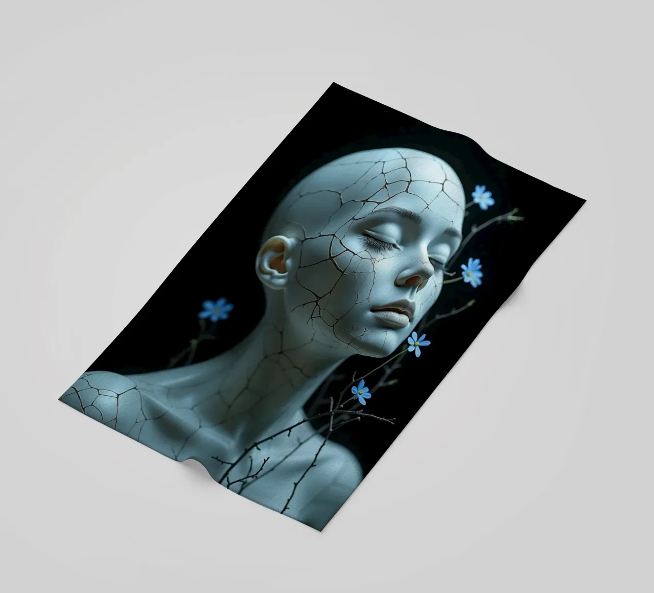 Crepe dove la luce si posa telo mare da Dustlight Atelier