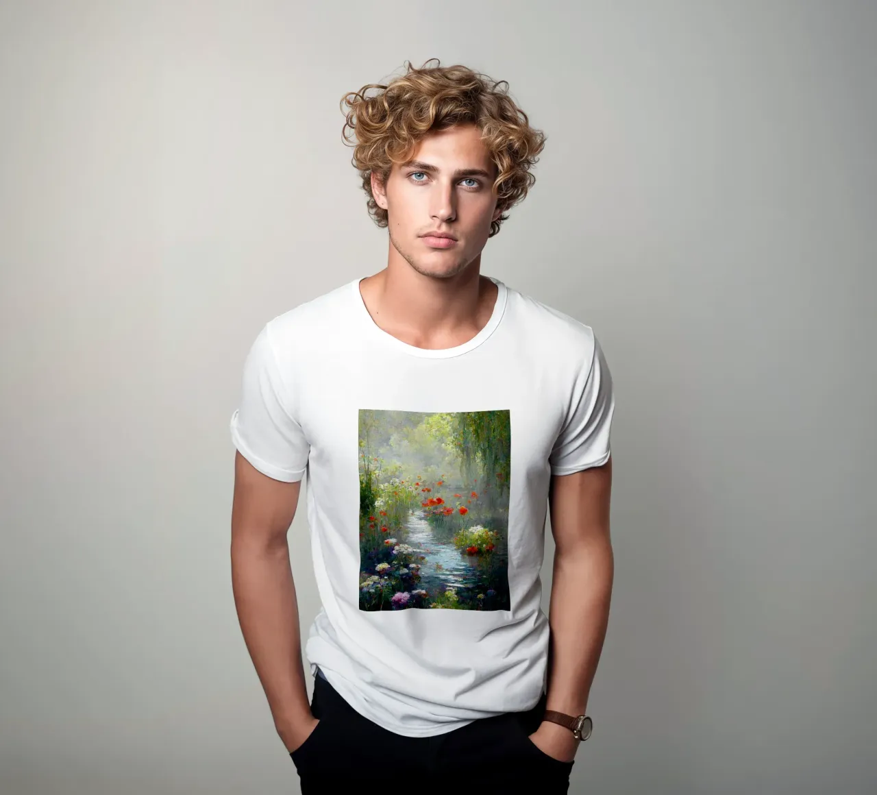 palude piena di fiori colorati claude monet t-shirt da belong shop