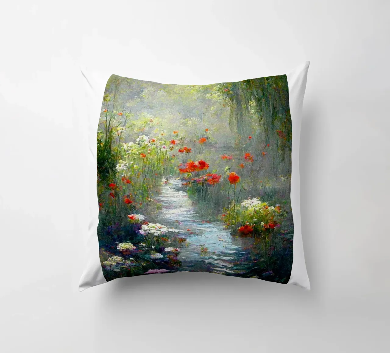 palude piena di fiori colorati claude monet cuscino da belong shop
