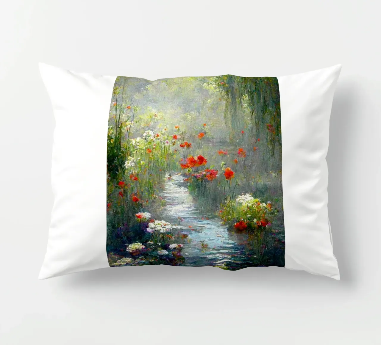 palude piena di fiori colorati claude monet cuscino da belong shop
