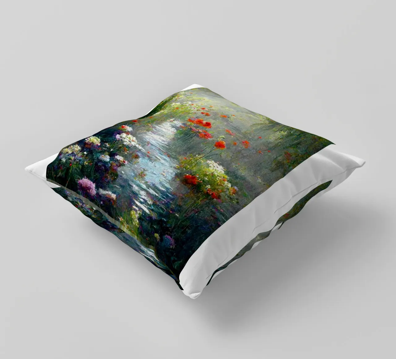 palude piena di fiori colorati claude monet cuscino da belong shop