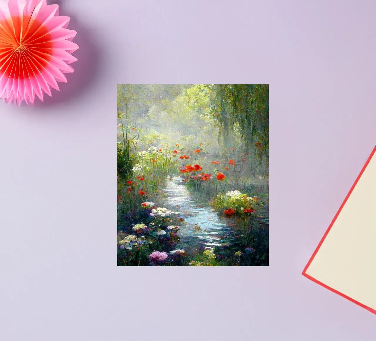 marisma llena de flores de colores claude monet pegatina de belong shop