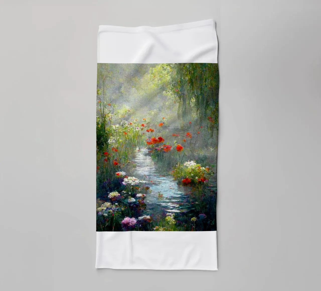 palude piena di fiori colorati claude monet asciugamano da bagno da belong shop