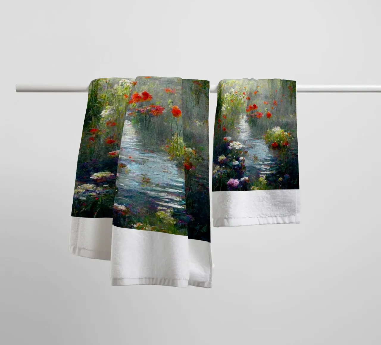 palude piena di fiori colorati claude monet asciugamano da bagno da belong shop