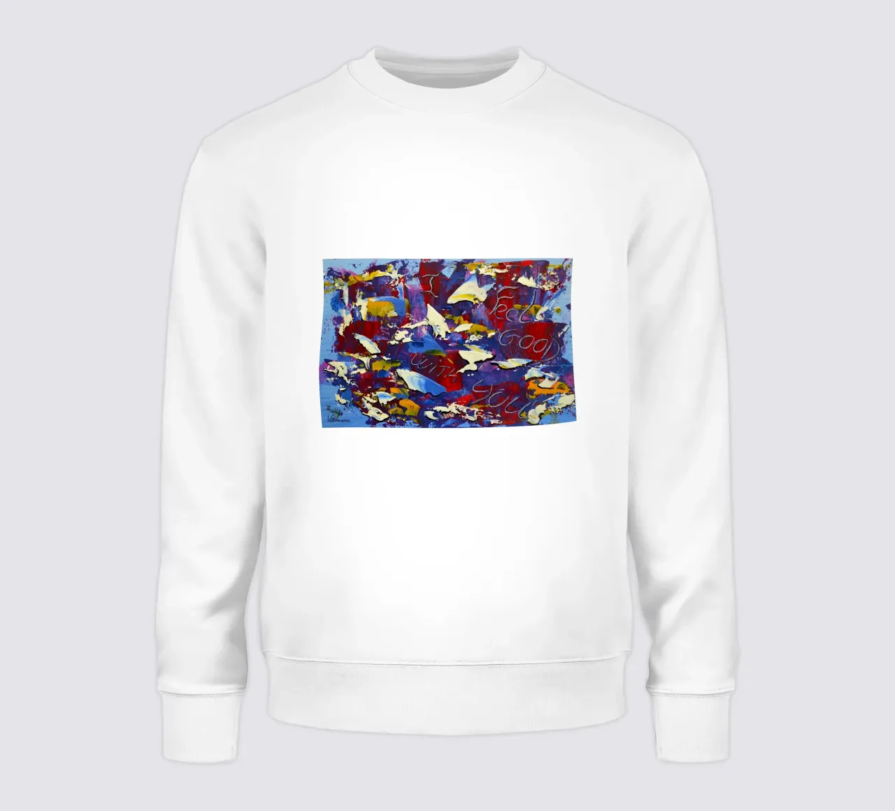 MESSAGGIO NASCOSTO MI SENTO BENE CON TE. felpa da Thierry Vobmann Abstract painting