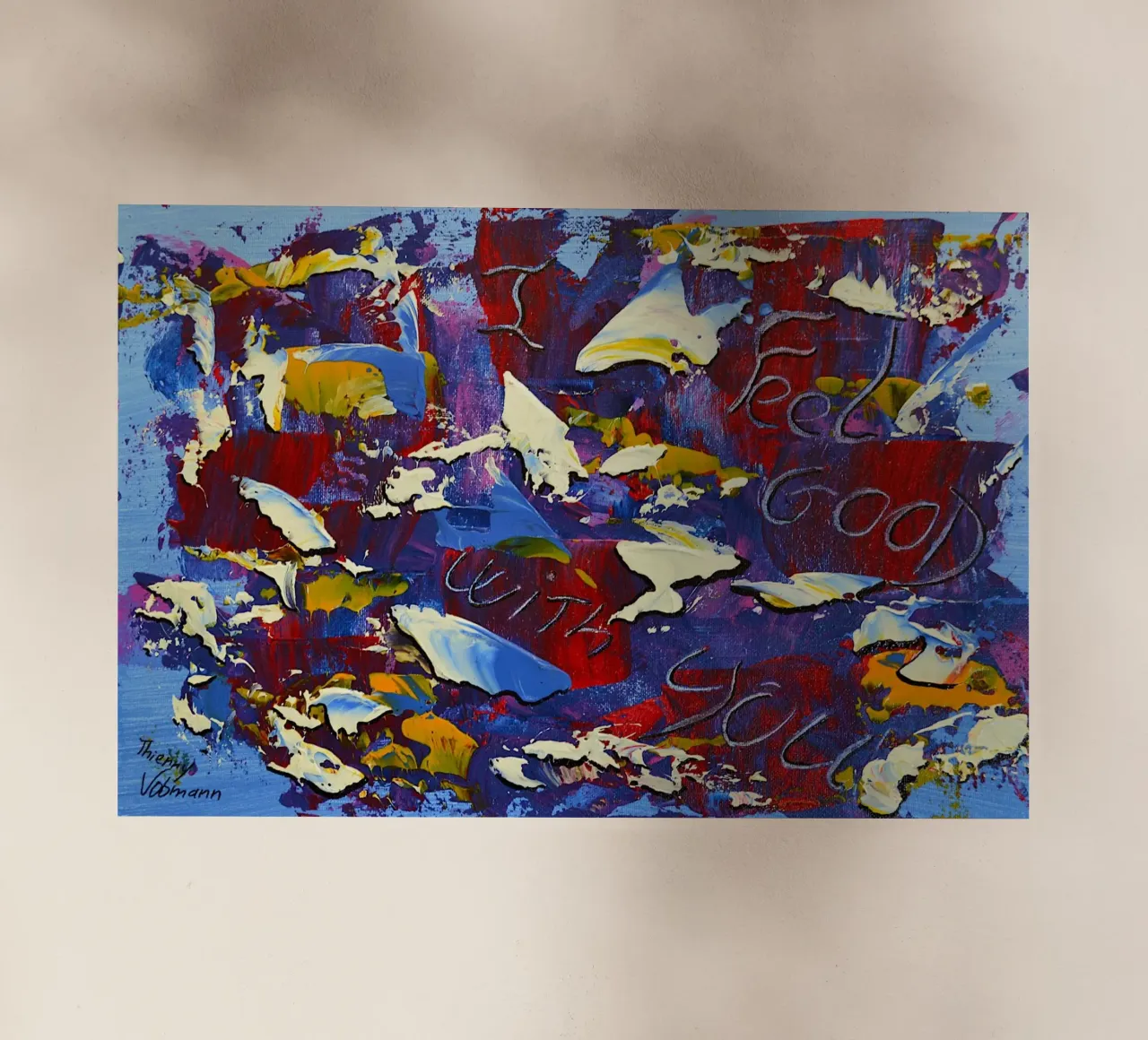 MESSAGGIO NASCOSTO MI SENTO BENE CON TE. pellicola backlit da Thierry Vobmann Abstract painting