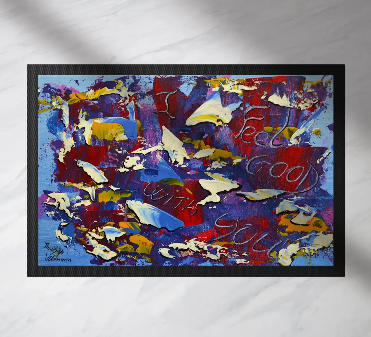 MESSAGGIO NASCOSTO MI SENTO BENE CON TE. zerbino da Thierry Vobmann Abstract painting