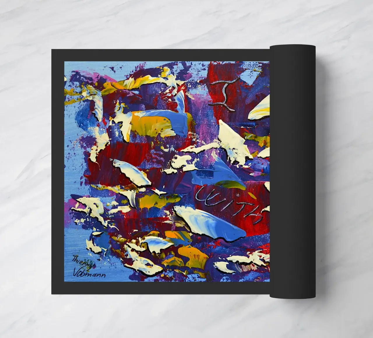 MESSAGGIO NASCOSTO MI SENTO BENE CON TE. zerbino da Thierry Vobmann Abstract painting