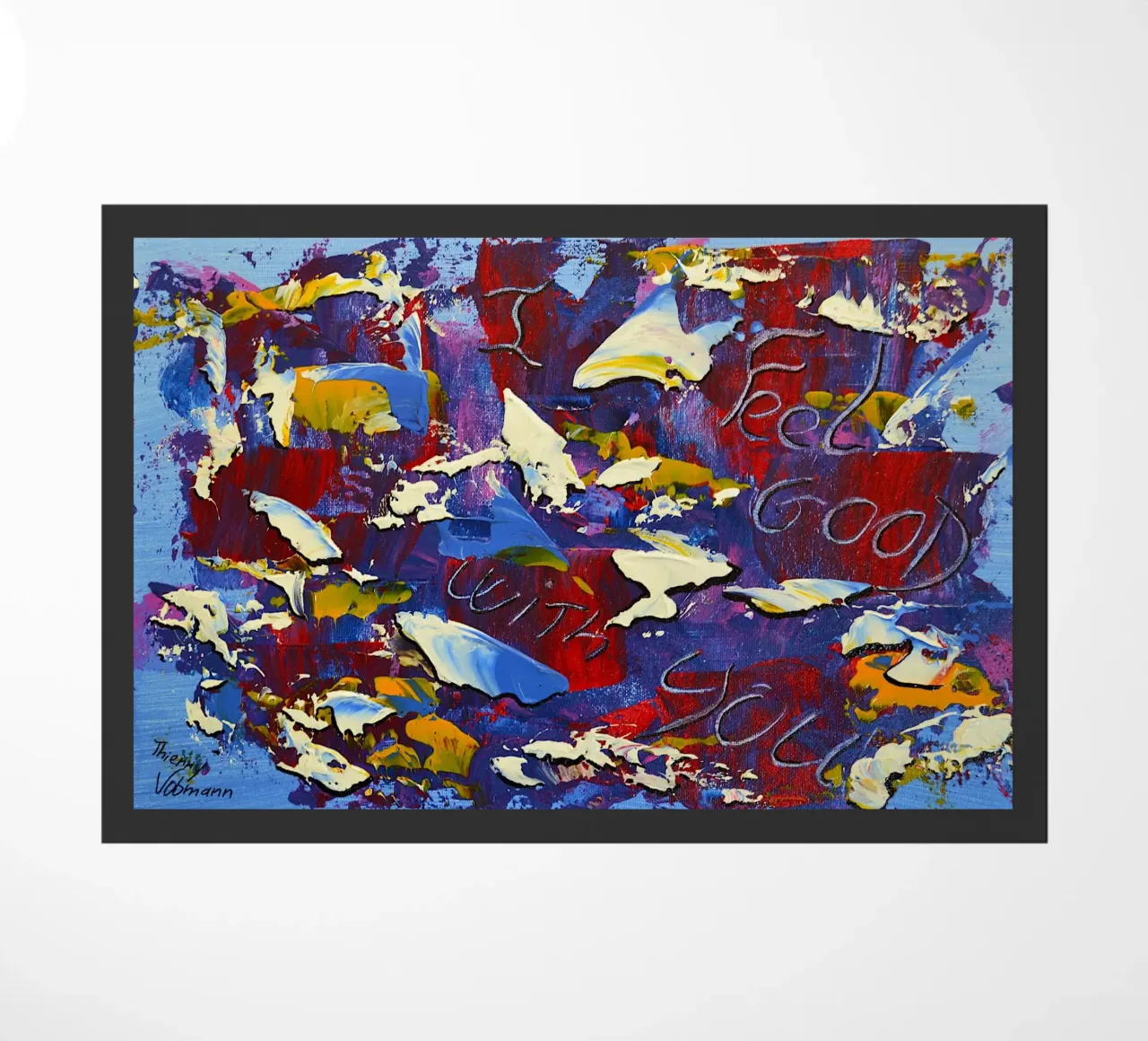 MESSAGGIO NASCOSTO MI SENTO BENE CON TE. zerbino da Thierry Vobmann Abstract painting