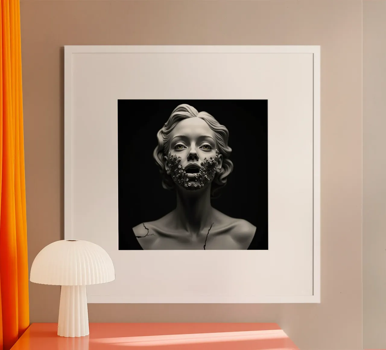 Ha parlato in petali poster con telaio in plastica da Dustlight Atelier