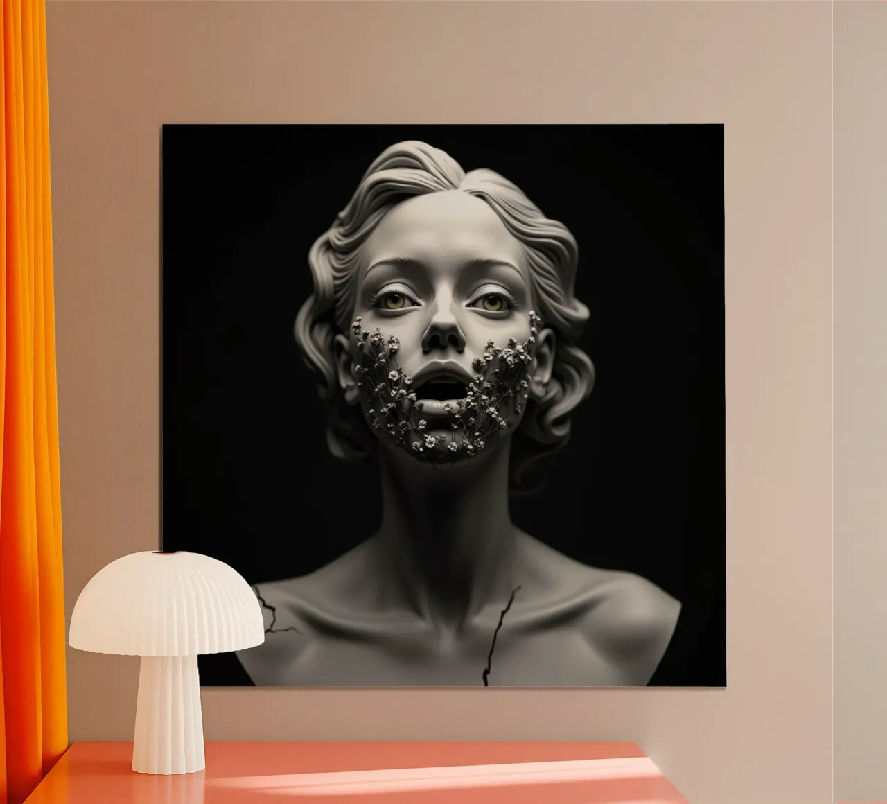 Ha parlato in petali poster con telaio in plastica da Dustlight Atelier