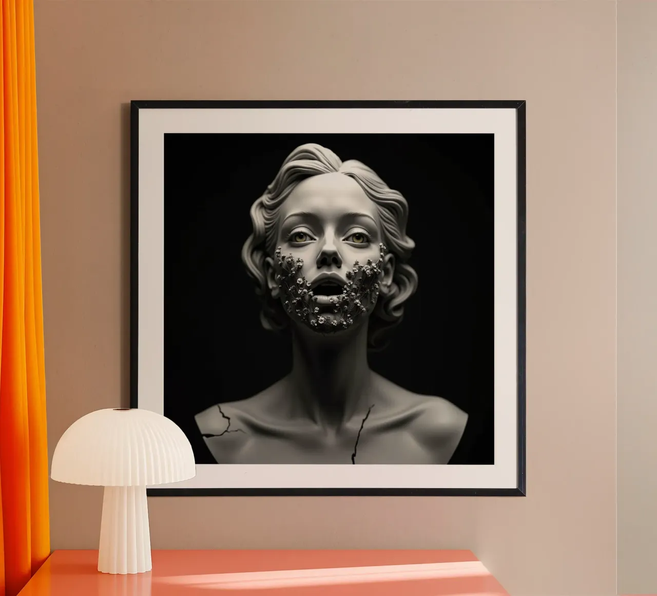 Ha parlato in petali poster con telaio in plastica da Dustlight Atelier