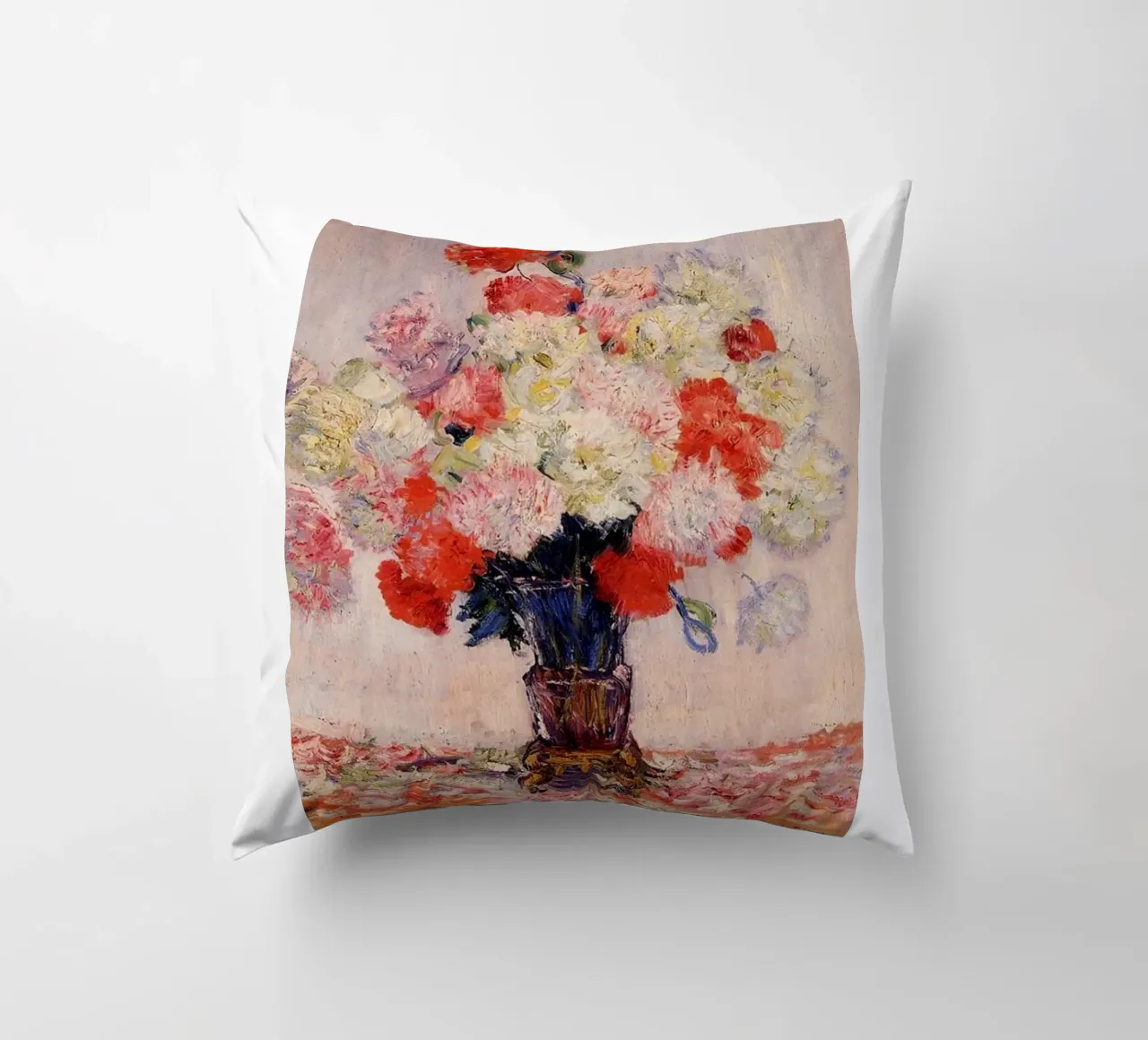 rode bloemen interieurdecor claude monet kussen van belong shop